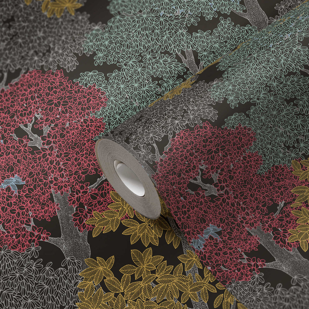 Floral Impression Black Wallcovering | AS Creation