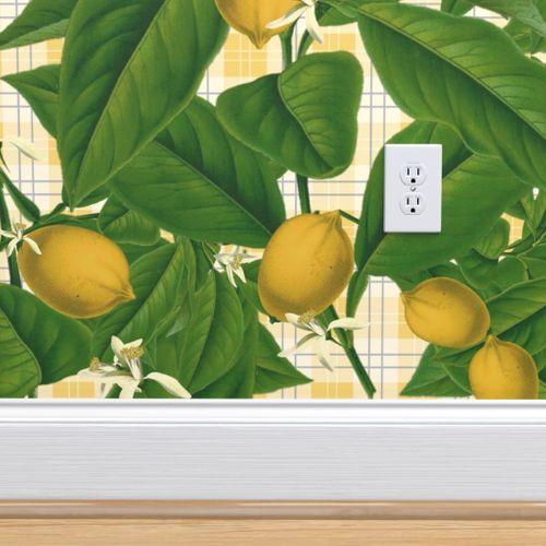 Make Lemons Yellow Traditional Wallpaper