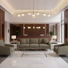 Smooth Pebble Grain Muted Olive Upholstered Sofa | Architectural Fabrics