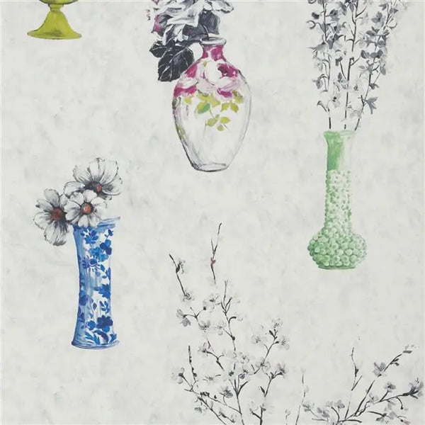 Celeste Vases 1 Porcelain Wallpaper | Designers Guild Europe