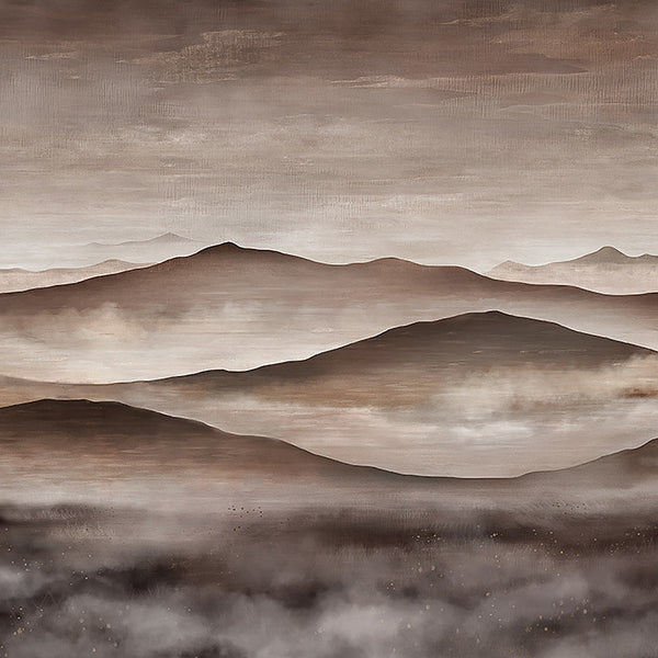 Twilight Landscape Mural, Neutral Wallcoverings | Schumacher
