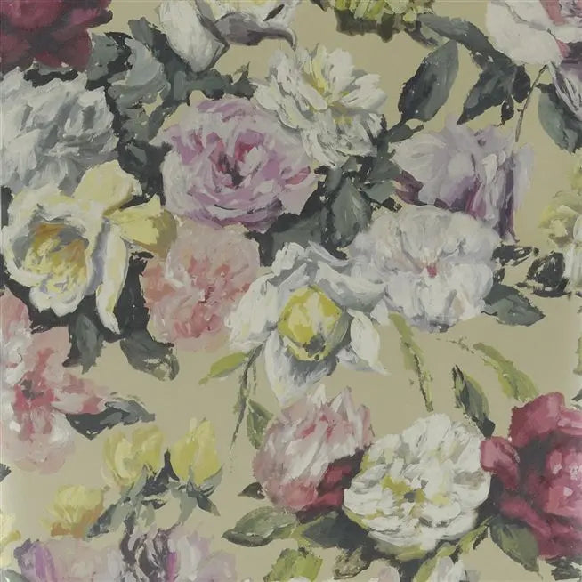 Octavia Floral 1 Linen Wallpaper | Designers Guild Europe