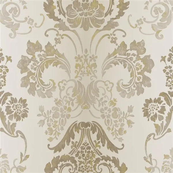 Kashgar Damask 02 Linen Wallpaper | Designers Guild Europe