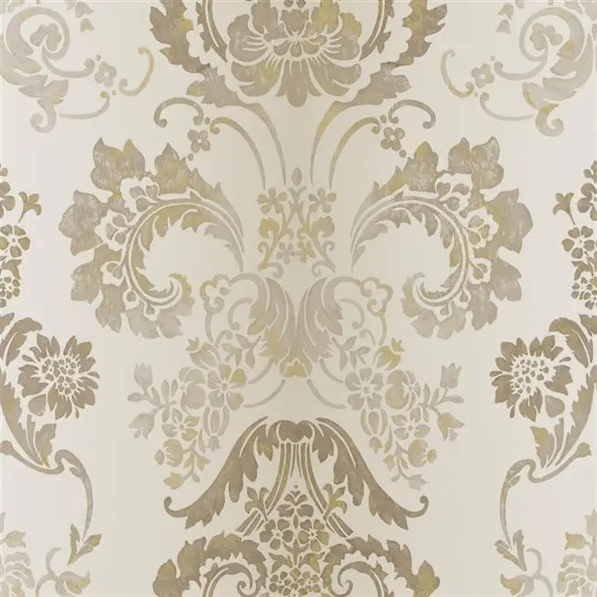 Kashgar Damask 02 Linen Wallpaper | Designers Guild Europe