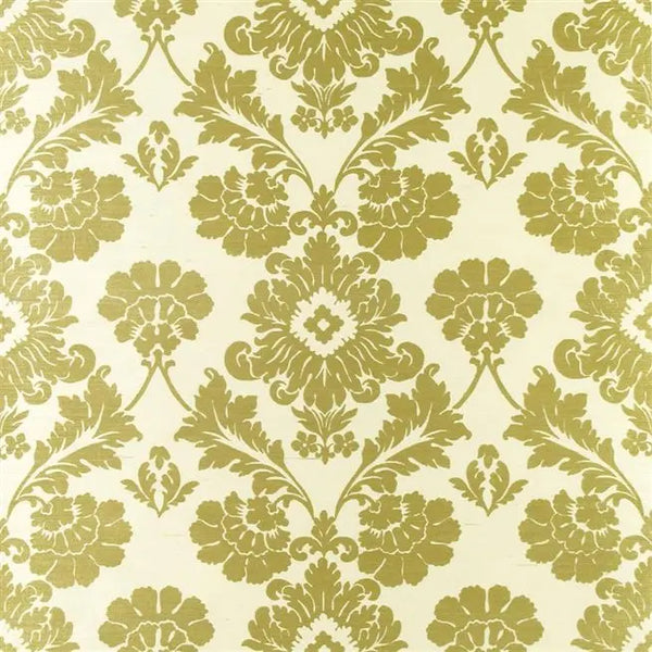 Clandon Damask Grasscloth 4 Gold Ivory Wallpaper | Designers Guild Europe