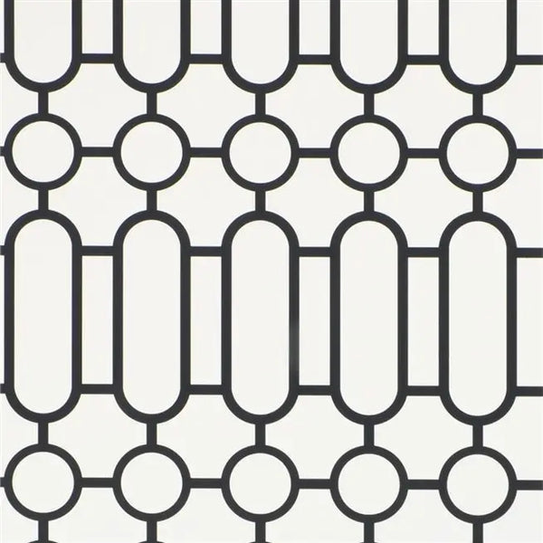 Porden Graphic Trellis 03 Black White Wallpaper | Designers Guild Europe