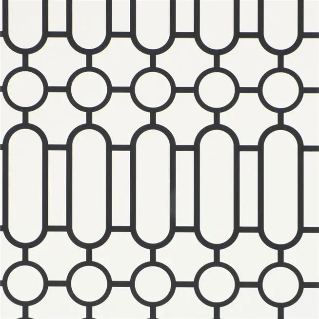 Porden Graphic Trellis 03 Black White Wallpaper | Designers Guild Europe