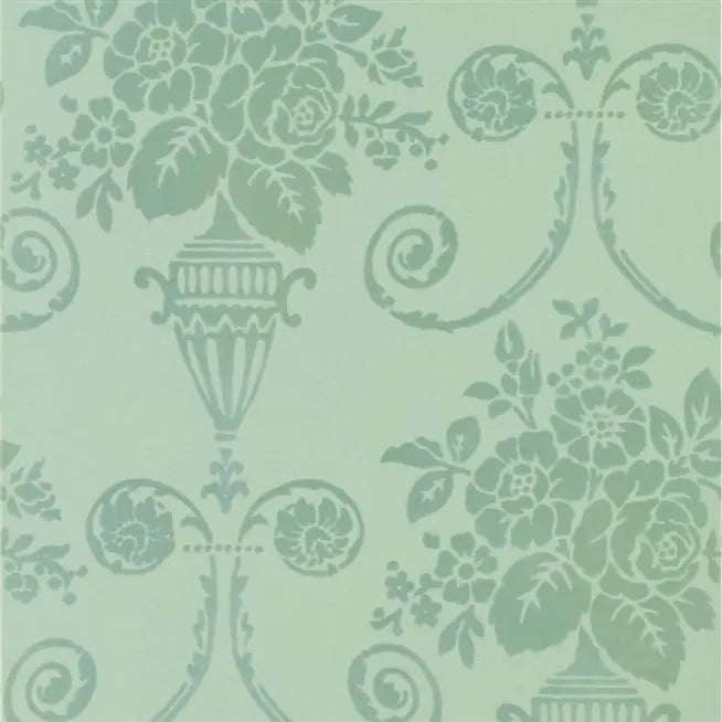 Taillandier Flock Velvet 8 Duck Egg Wallpaper | Designers Guild Europe