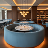 Ultrasuede  Moonstone  Blue Upholstered Banquette | Ultrasuede Upholstery