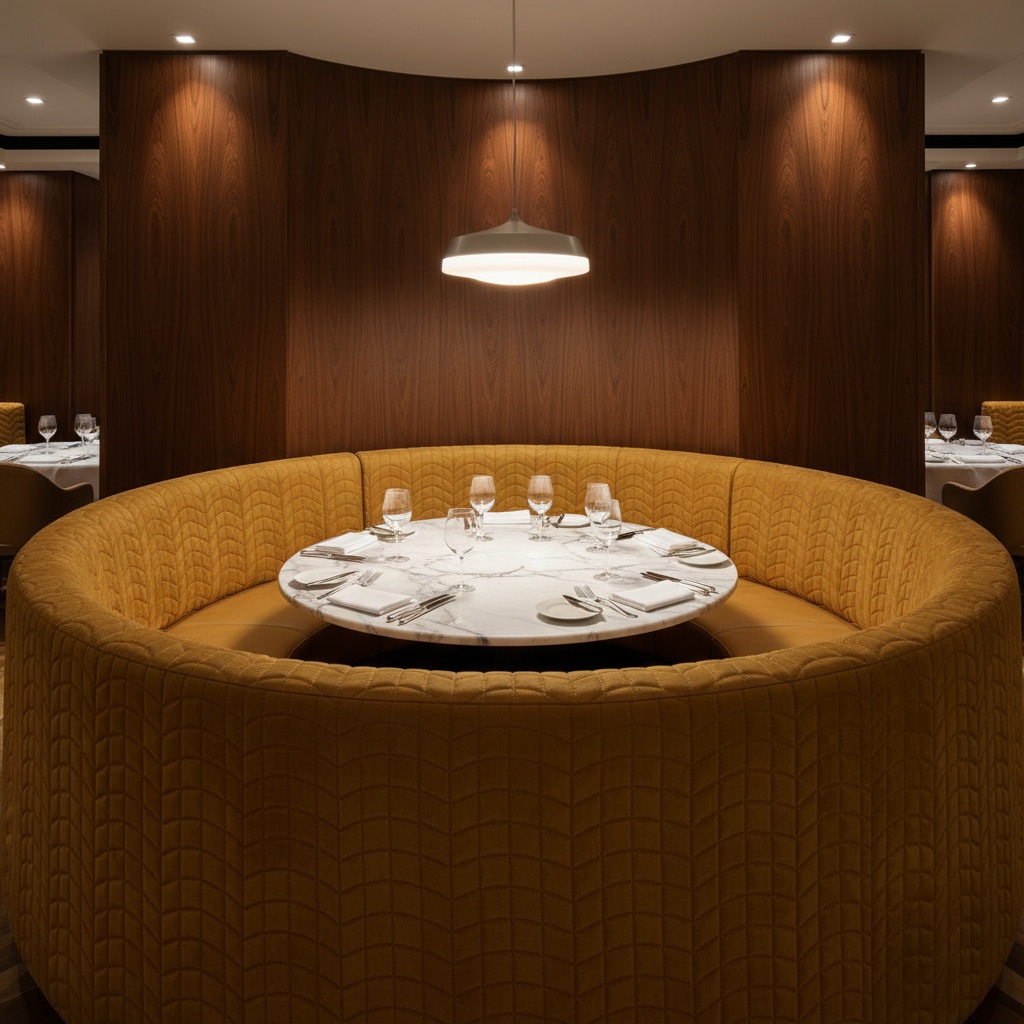 Waterfall Bay - Honeycomb Upholstered Banquette | Architectural Fabrics