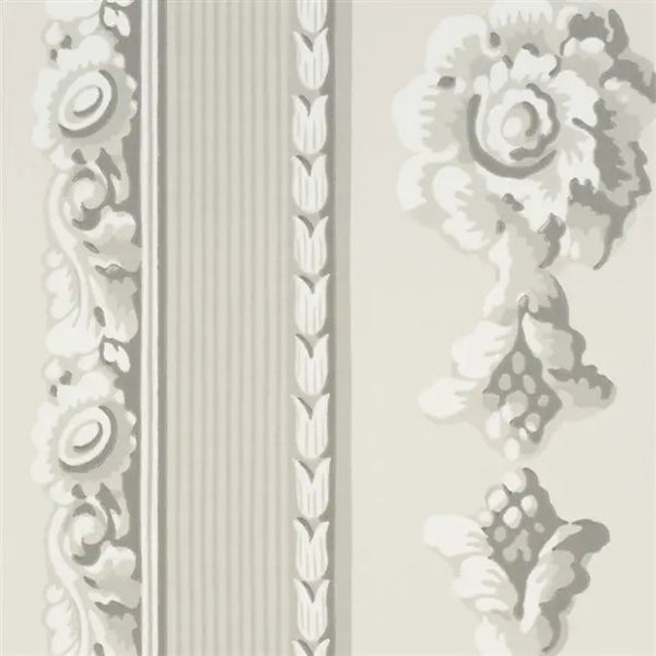 Palazzetto formal stripe  02 Platinum Wallpaper | Designers Guild Europe