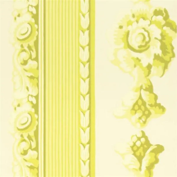 Palazzetto formal stripe  01 chartreuse Yellow Wallpaper | Designers Guild Europe
