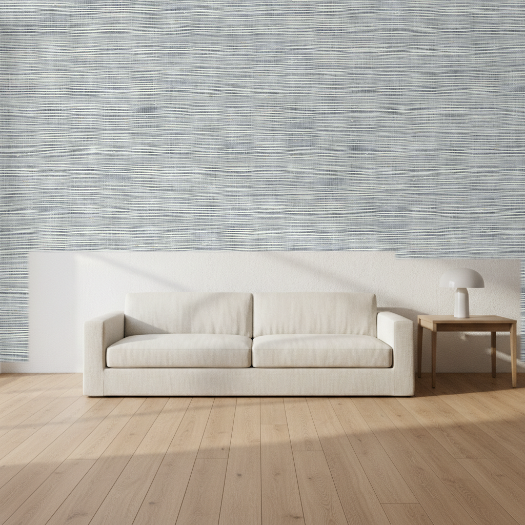 Nantucket Grasscloth Natural Gray Wallcovering | Phillipe Romano room setting