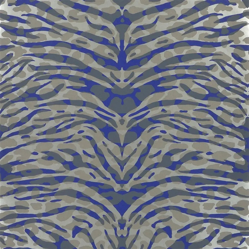 Pantigre Panther Tiger 03 Blue Wallpaper | Christian Lacroix Europe