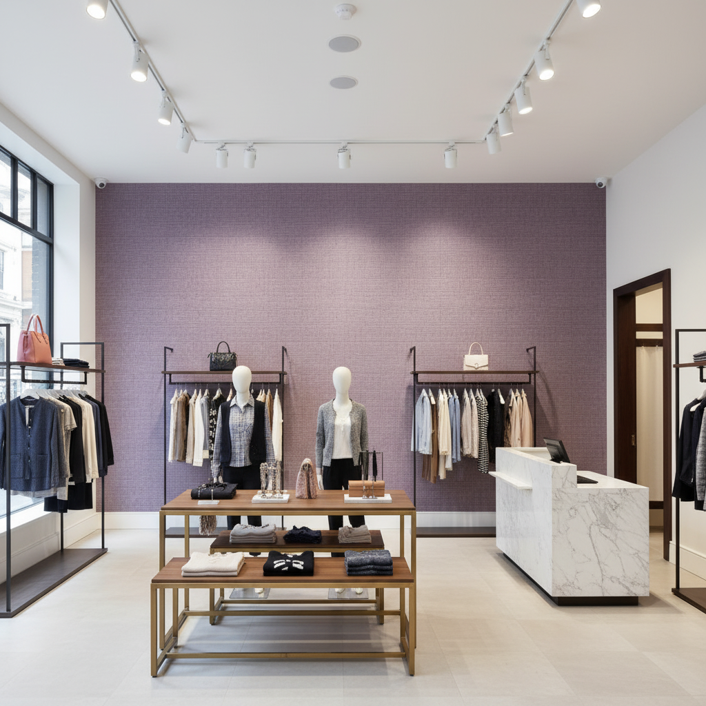 Barnard Type II Vinyl | Hollywood Wallcoverings - Retail Showroom commercial room setting