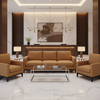 Smooth Matte Finish Caramel Tan Upholstered Sofa | Architectural Fabrics