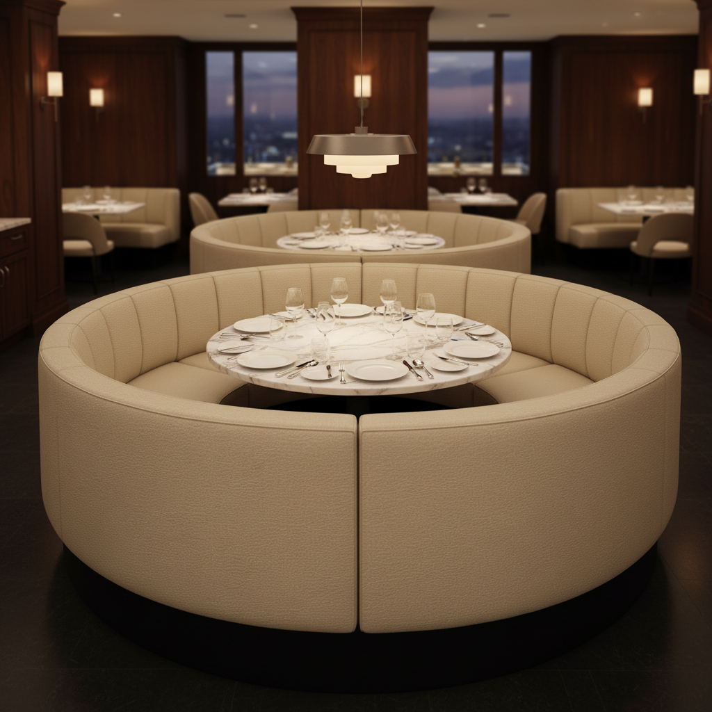 Trunk Bay - Almond Upholstered Banquette | Architectural Fabrics