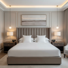 Brushed Linen Weave Misty Taupe Upholstered Headboard | Architectural Fabrics