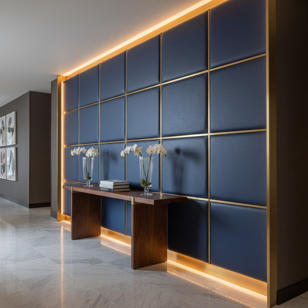 Runaway Bay - Blueberry Upholstered Wall Panel | Architectural Fabrics