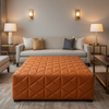 Tres Palmas - Persimmon Upholstered Ottoman | Architectural Fabrics