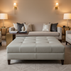 Algiers - Silver Lining Performance Vinyl Upholstered Ottoman | Architectural Fabrics