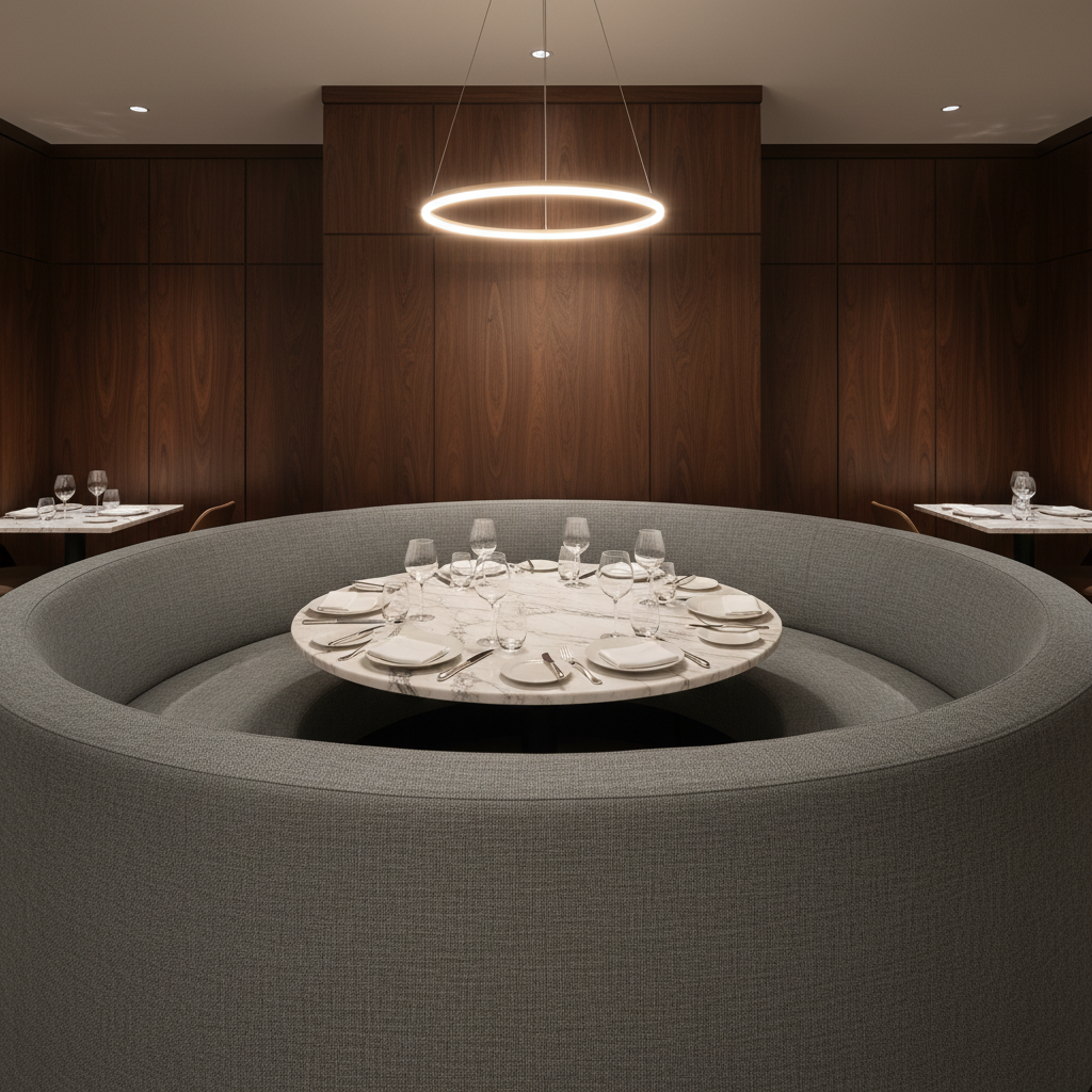 Aarden - Stone Gray Silicone Hybrid Upholstered Banquette | Architectural Fabrics