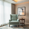 Fine Woven Texture Seafoam Green Upholstered Chair | Architectural Fabrics