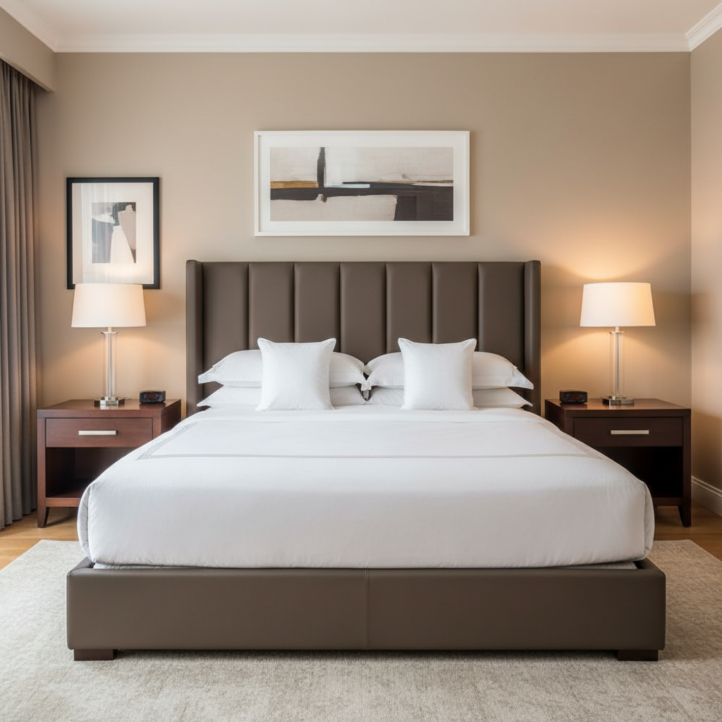 Aire Pebbled - Cocoa Bean Breathable Polyurethane Upholstered Headboard | Architectural Fabrics