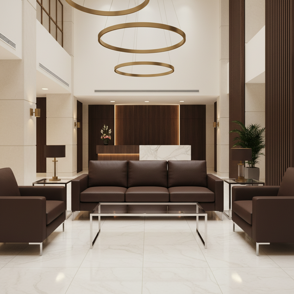 Subtle Pebble Grain Rich Chocolate Upholstered Sofa | Architectural Fabrics