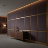 Fine Pebble Grain Deep Plum Upholstered Wall Panel | Architectural Fabrics