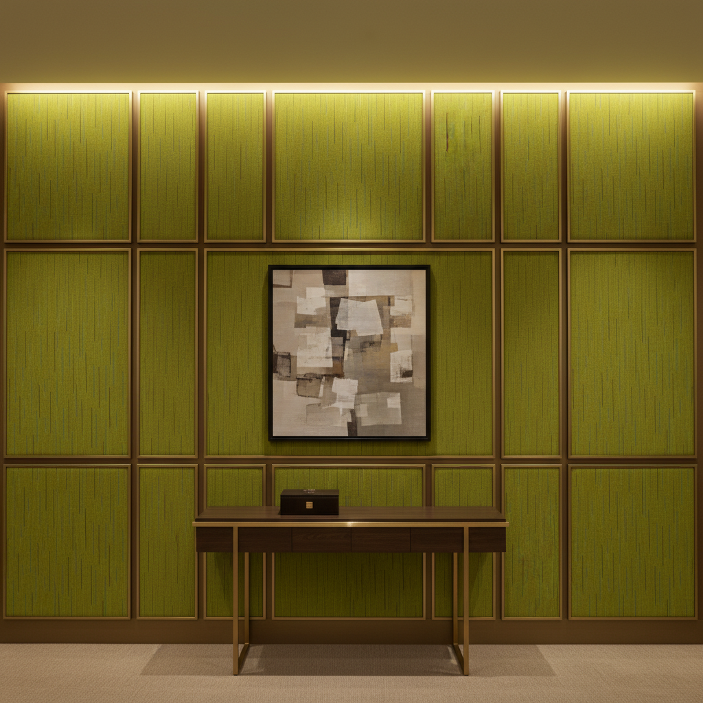 Stitchwork Bay - Lichen Upholstered Wall Panel | Architectural Fabrics