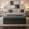 Nassau - Pitch Upholstered Ottoman | Architectural Fabrics