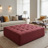 Soper Hole - Red Upholstered Ottoman | Architectural Fabrics