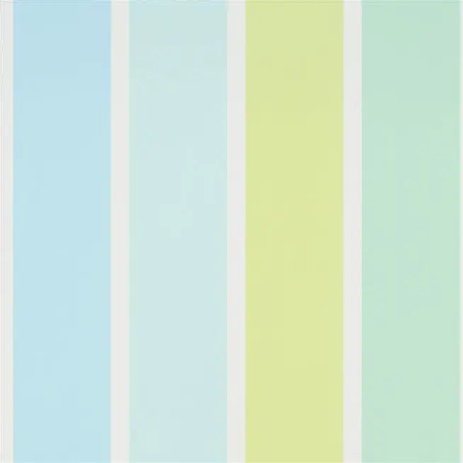 Funfair Block Stripe 03 Aqua Wallpaper | Designers Guild Europe