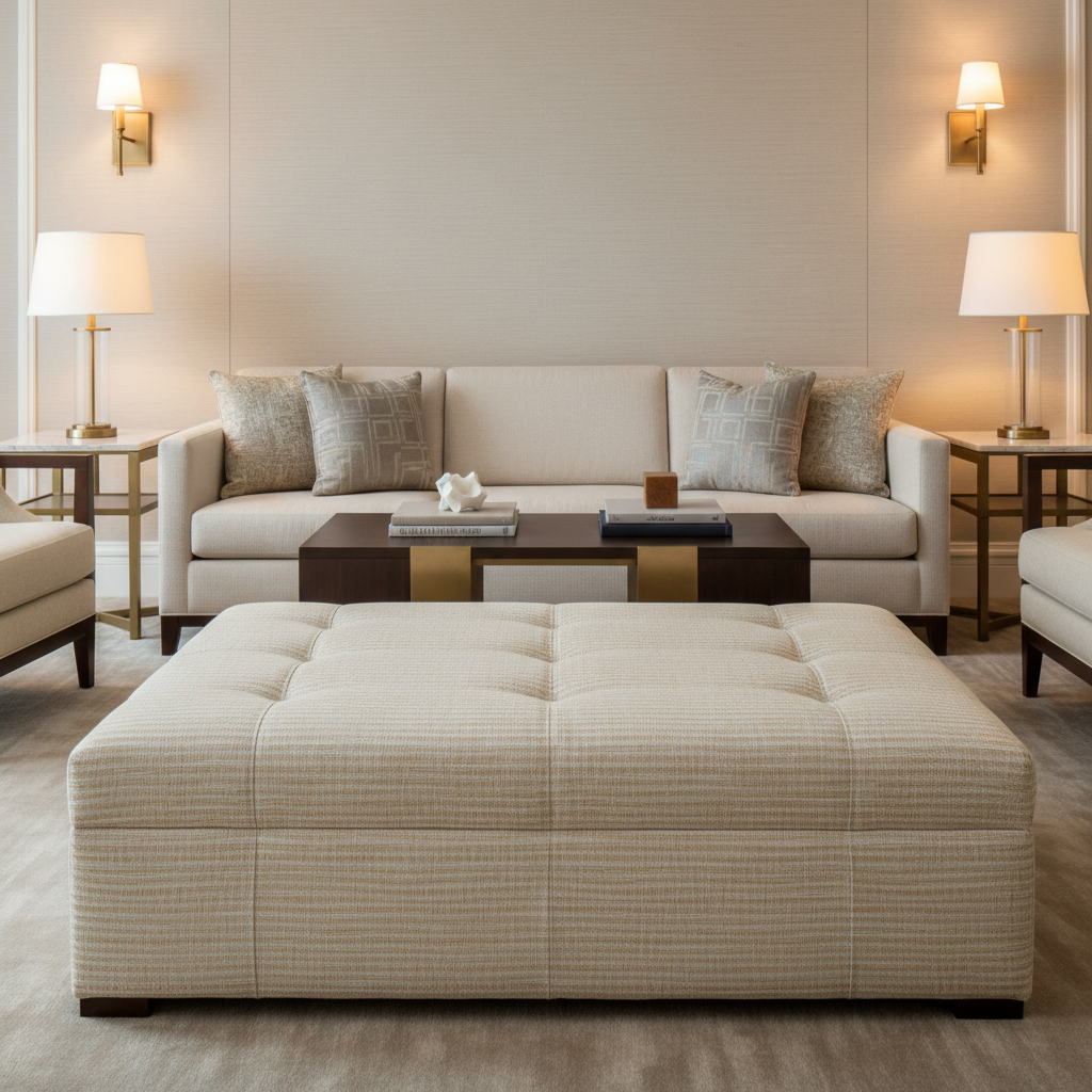 Azores - Azores Tekloom Performance Upholstered Ottoman | Architectural Fabrics