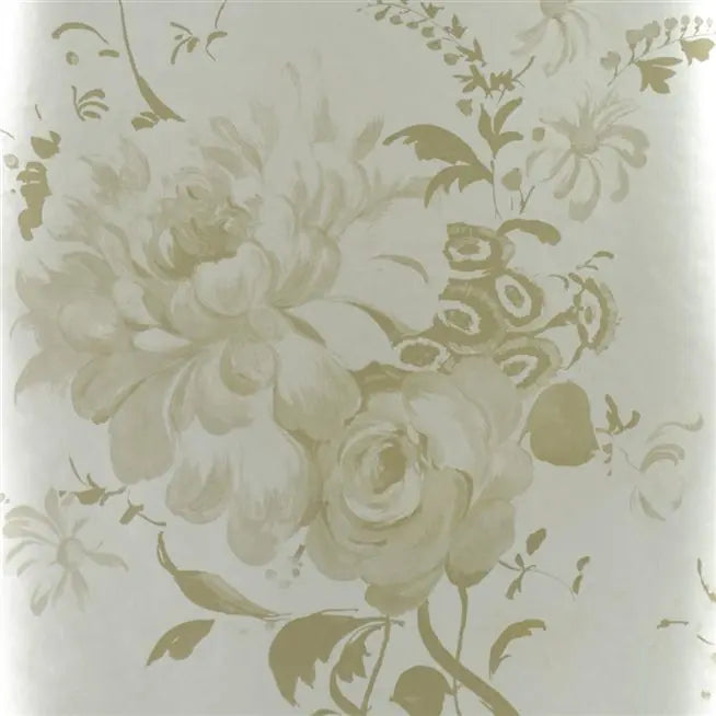 Mehsama Floral Bouquet 03 Gold Wallpaper | Designers Guild Europe