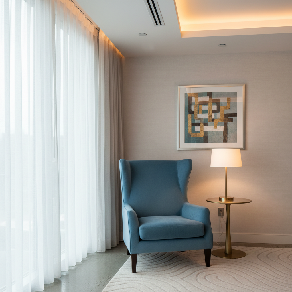 Ultrasuede  Lake  Blue Upholstered Chair | Ultrasuede Upholstery