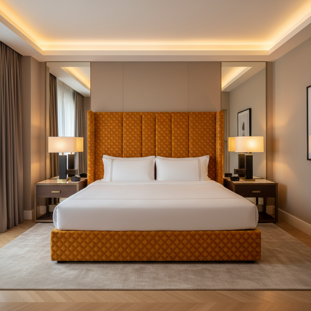 Thatch Cay - Saffron Upholstered Headboard | Architectural Fabrics