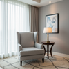 Brushed Vertical Texture Cool Gray Upholstered Chair | Architectural Fabrics