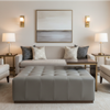 Maya Riviera - Flint Upholstered Ottoman | Architectural Fabrics