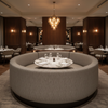 Woven Diagonal Texture Silver Taupe Upholstered Banquette | Architectural Fabrics