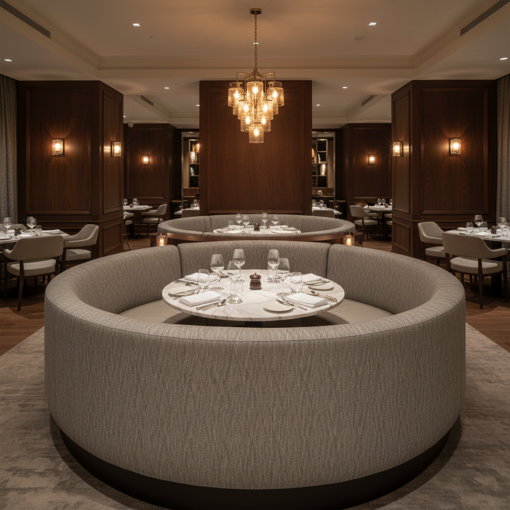 Woven Diagonal Texture Silver Taupe Upholstered Banquette | Architectural Fabrics