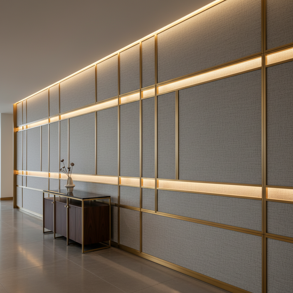 Manchioneel - Grigio Upholstered Wall Panel | Architectural Fabrics