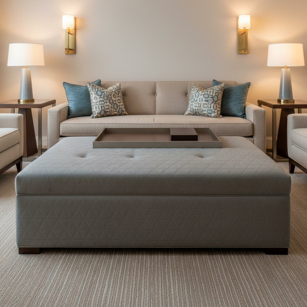 St. Barthelemy - Horizon Upholstered Ottoman | Architectural Fabrics