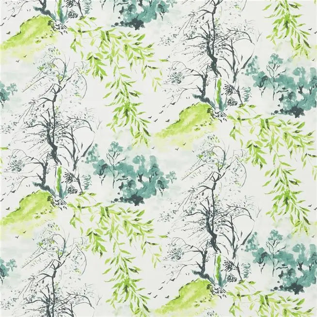 Winter Landscape Palace Lime Wallpaper | Designers Guild Europe