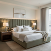 Smooth Matte Texture Dusty Olive Upholstered Headboard | Architectural Fabrics