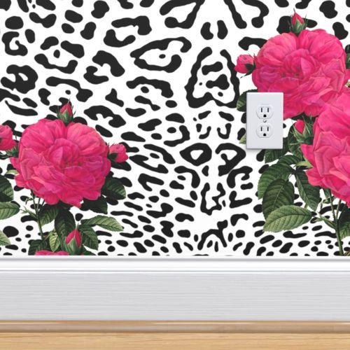 Hot Leopard Roses  Self Adhesive Removeable
