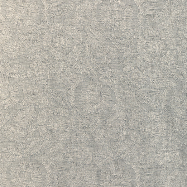 Chenille Bloom, Light Gray Wallcoverings | Kravet