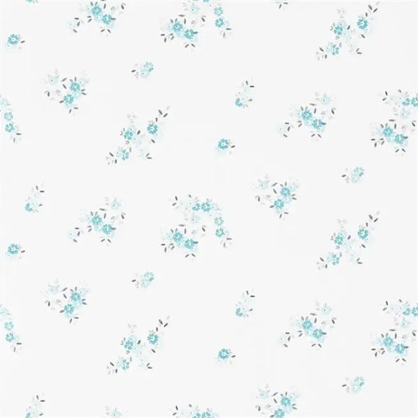 Gentian Small Scale 03 Aqua Wallpaper | Designers Guild Europe