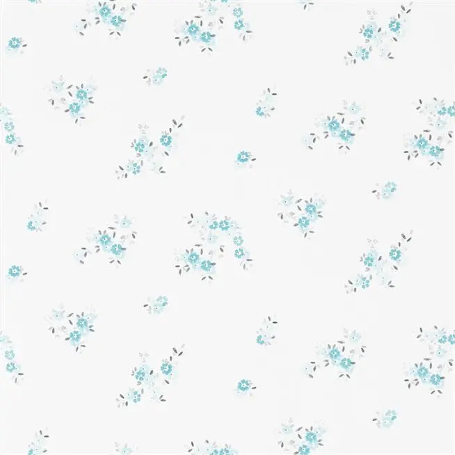Gentian Small Scale 03 Aqua Wallpaper | Designers Guild Europe
